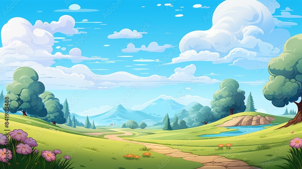 Fototapeta premium landscape with mountains and blue sky