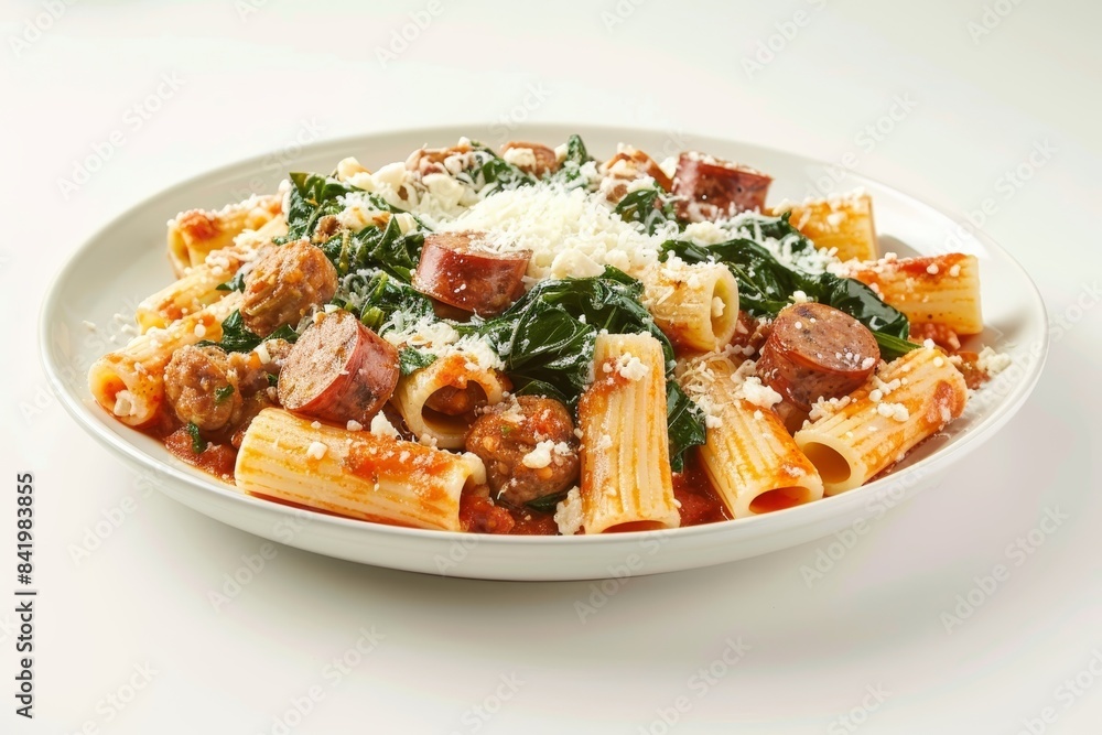 Eye-Catching Baked Rigatoni with Swiss Chard and Parmesan Cheese Eye-Catching Baked Rigatoni with Swiss Chard and Parmesan Cheese