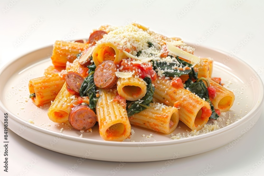 Delicious Baked Rigatoni with Swiss Chard and Parmesan Garnish Delicious Baked Rigatoni with Swiss Chard and Parmesan Garnish