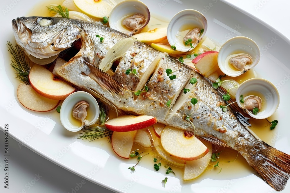Exotic Baked Whole Bass with Apple Fennel: A Culinary Delight Exotic Baked Whole Bass with Apple Fennel: A Culinary Delight
