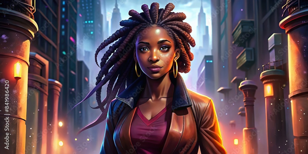 Awesome African woman with dreadlocks walking confidently through the ...