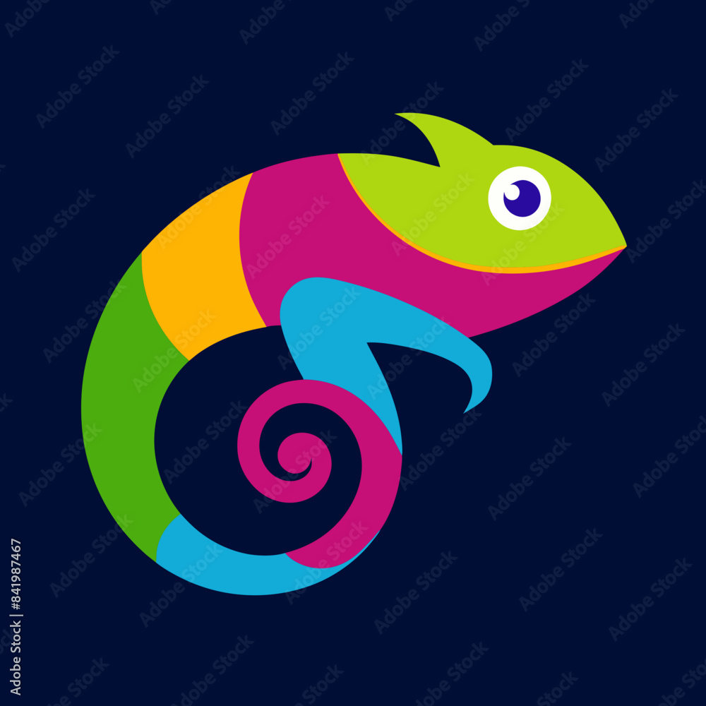 Fototapeta premium Colorful chameleon logo vector illustration 