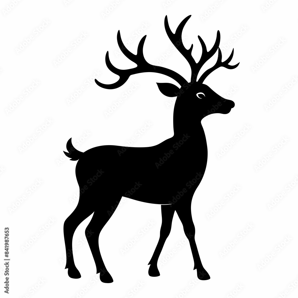 Reindeer vector silhouette on white background Reindeer vector silhouette on white background