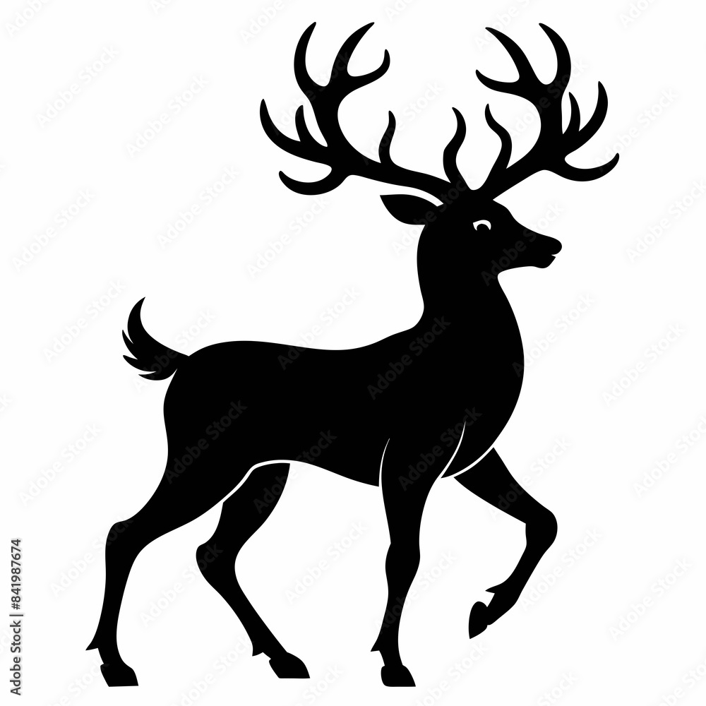 Reindeer vector silhouette on white background Reindeer vector silhouette on white background