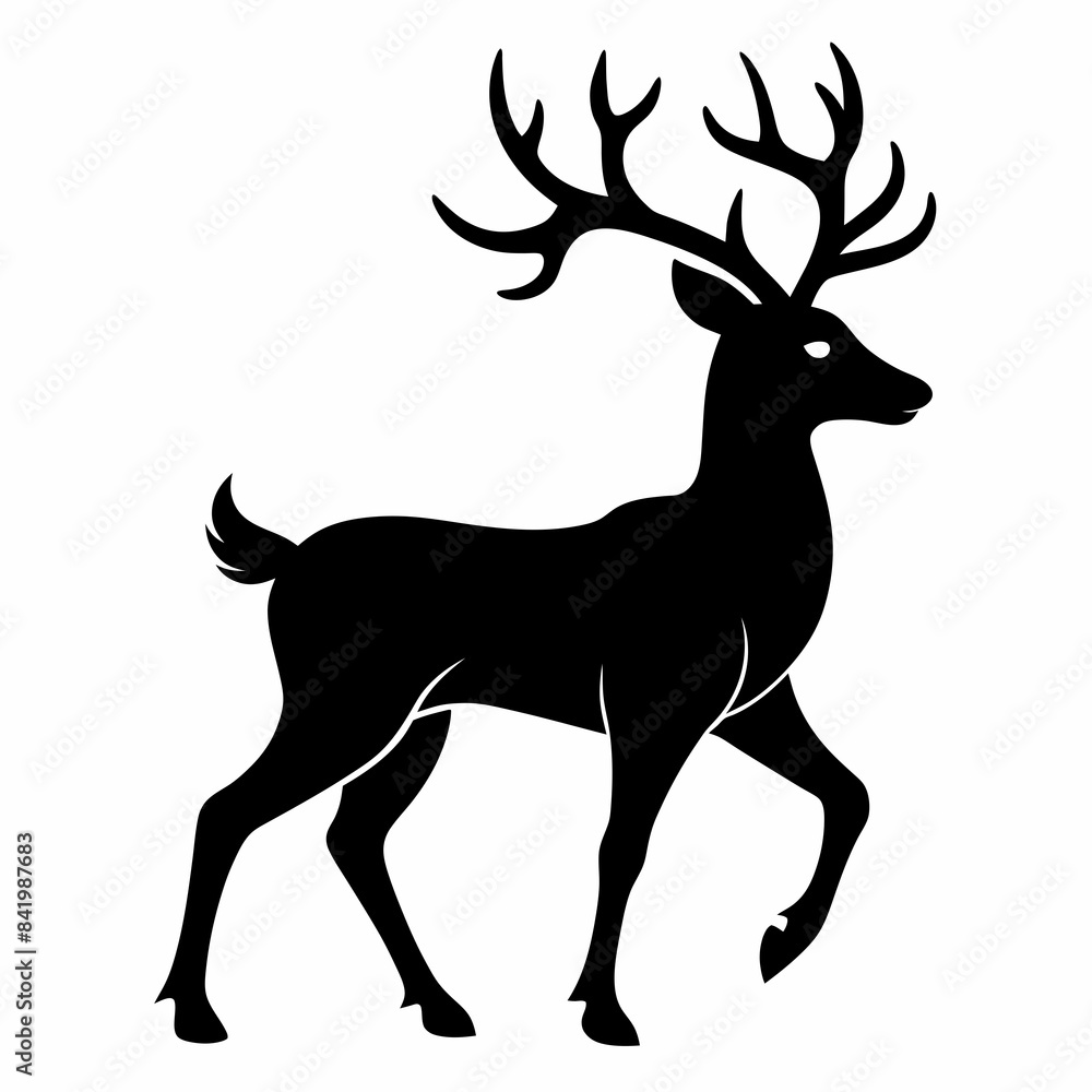 Reindeer vector silhouette on white background Reindeer vector silhouette on white background