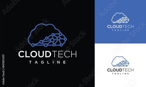 Cloud technology logo design template. Inspirational cloud digital technology logo