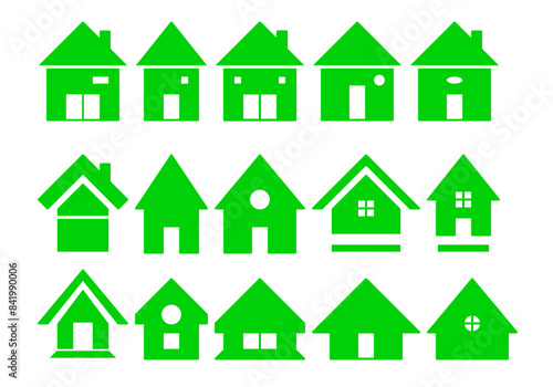 green house icon sheet, home page icon button vector
