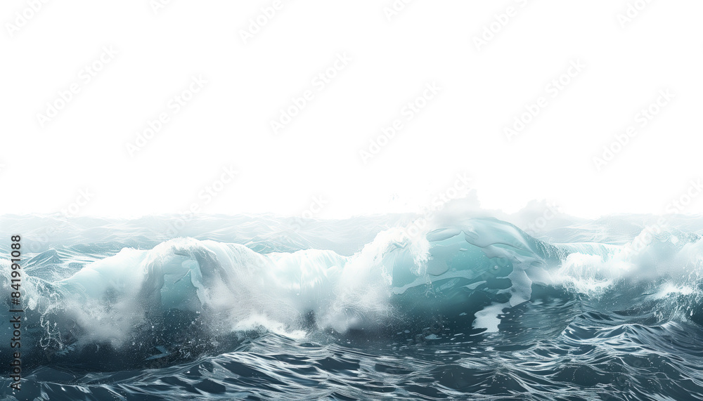 Obraz premium Onde del mare su sfondo trasparente isolate e ritagliate