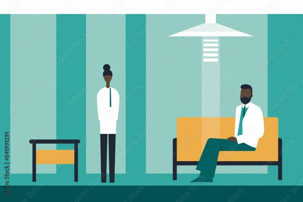 Obraz premium The doctor and a patient are in the hospital