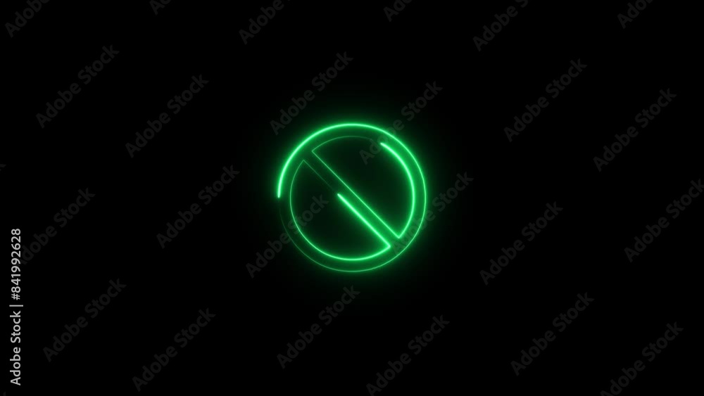 Not allowed sign. Neon glowing graphic design Not allowed sign. Neon glowing graphic design