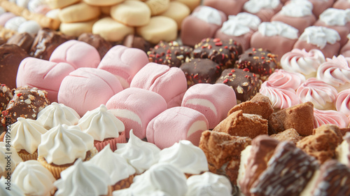 Delicie-se com uma deliciosa variedade de doces como marshmallows photo
