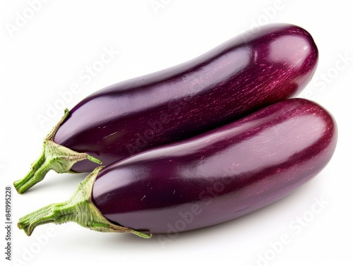 Wallpaper Mural Two fresh purple eggplants isolated on a white background. Torontodigital.ca