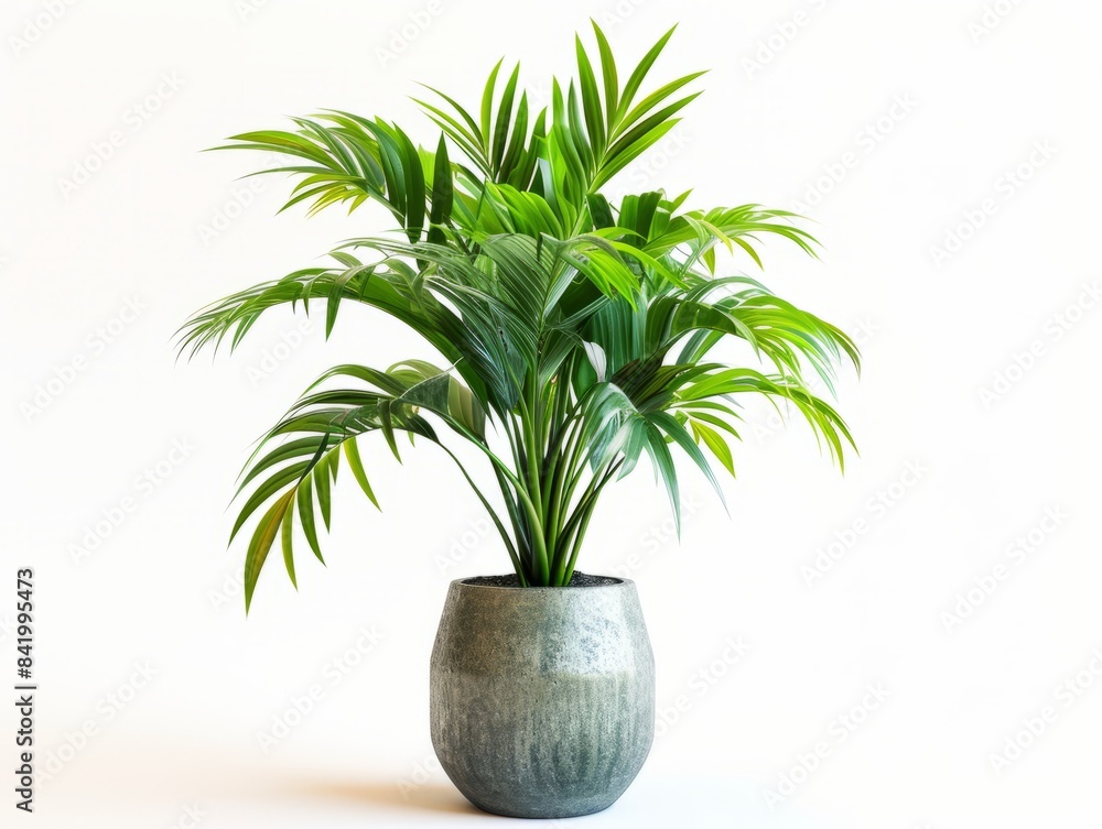 A vibrant plant in a stylish pot, set against a clean white background. A vibrant plant in a stylish pot, set against a clean white background.