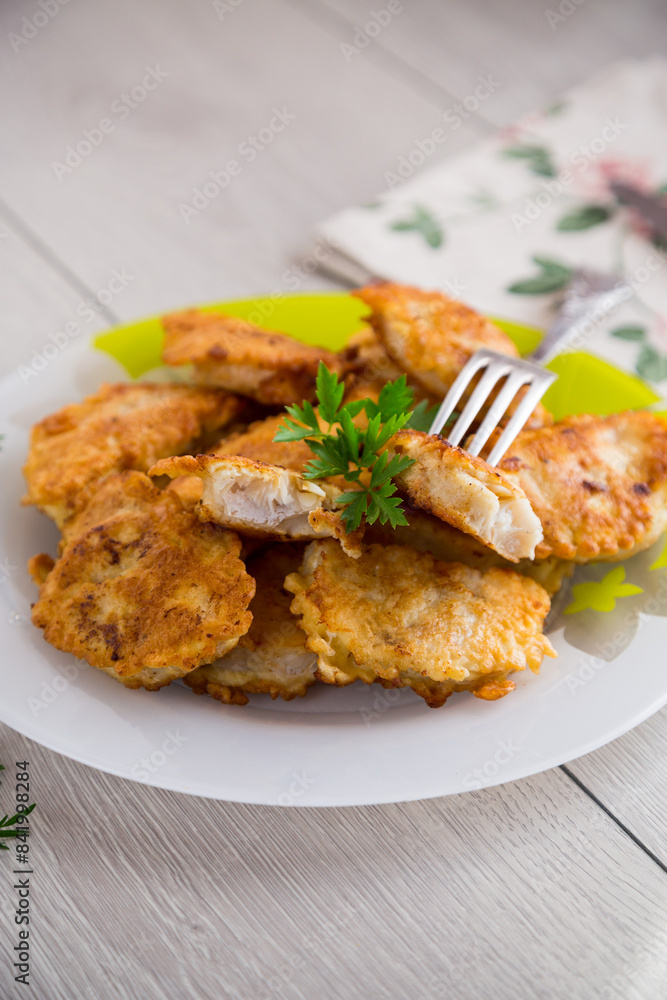 crispy golden fish fillet fried in batter crispy golden fish fillet fried in batter