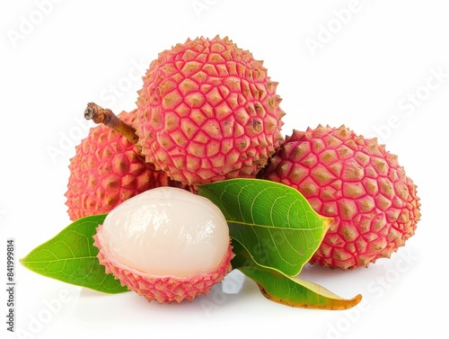 A cluster of fresh lychee f...