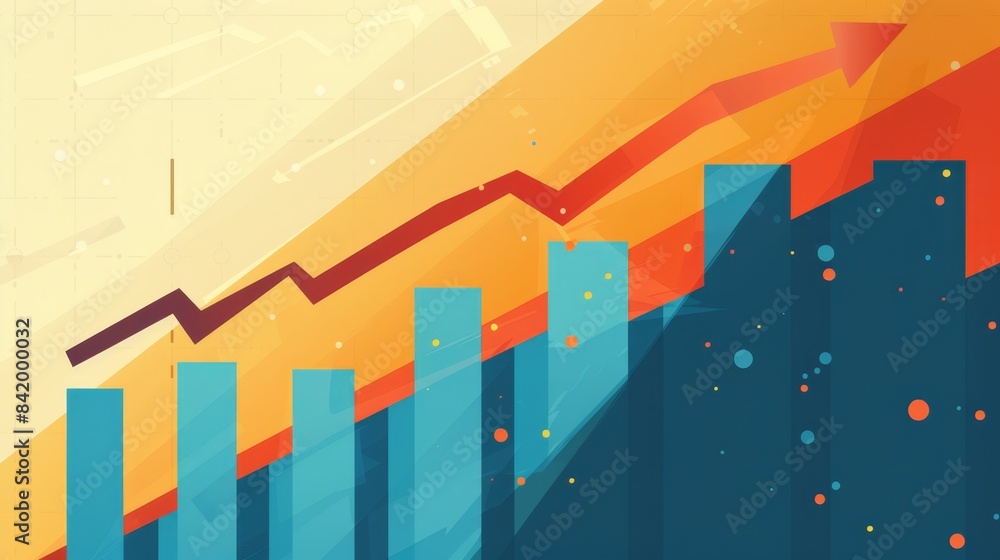a graph of an upward trend is shown on a background a graph of an upward trend is shown on a background