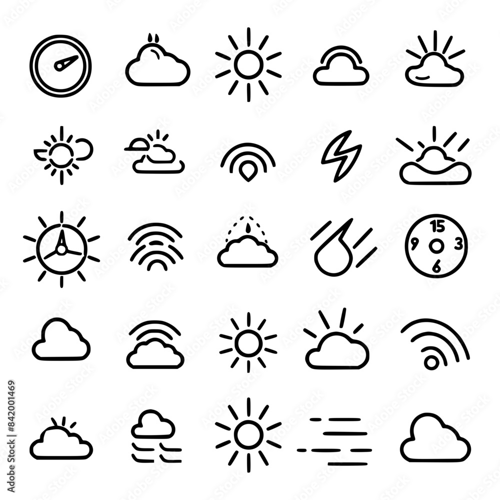 Obraz premium Rain icon, storm icon, weather icon, climate icon, meteorology icon, wind icon, snow icon, moon icon, thunderstorm icon, temperature icon, sun icon, cloud icon, nature icon, sky icon, winter icon,