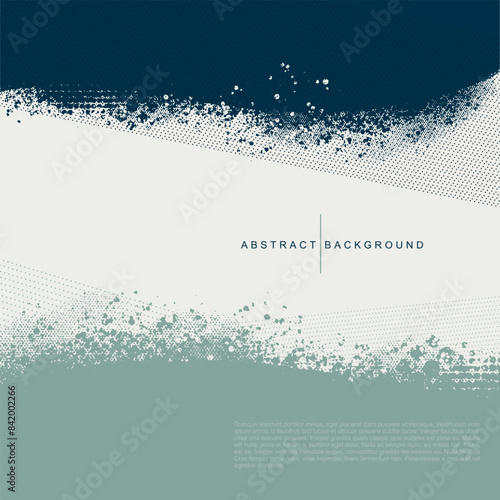 Grunge grainy texture banner with typography. Abstract poster or template with dark grainy horizontal stripes texture. Distressed background vector. Stipple sand effect. Noise halftone illustration.