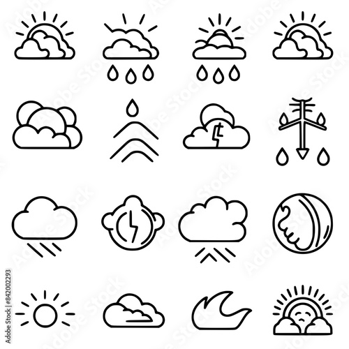 Rain icon, storm icon, weather icon, climate icon, meteorology icon, wind icon, snow icon, moon icon, thunderstorm icon, temperature icon, sun icon, cloud icon, nature icon, sky icon, winter icon, clo