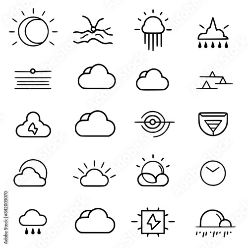 Rain icon, storm icon, weather icon, climate icon, meteorology icon, wind icon, snow icon, moon icon, thunderstorm icon, temperature icon, sun icon, cloud icon, nature icon, sky icon, winter icon, clo