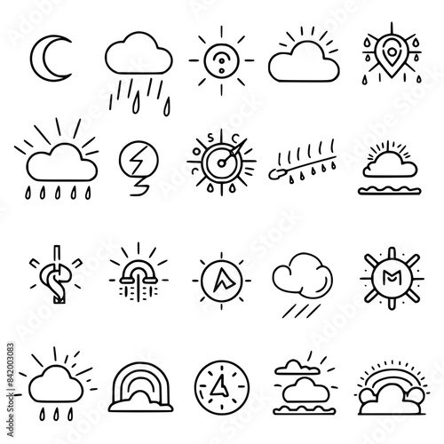 Rain icon, storm icon, weather icon, climate icon, meteorology icon, wind icon, snow icon, moon icon, thunderstorm icon, temperature icon, sun icon, cloud icon, nature icon, sky icon, winter icon, clo