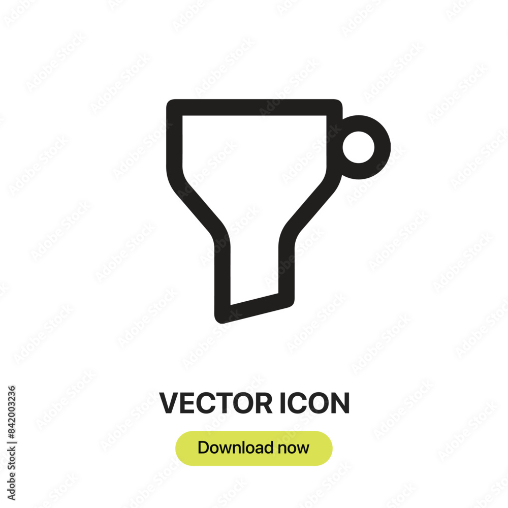 Funnel icon vector. Linear-style sign for mobile concept and web design. Funnel symbol illustration. Pixel vector graphics - Vector. Funnel icon vector. Linear-style sign for mobile concept and web design. Funnel symbol illustration. Pixel vector graphics - Vector.
