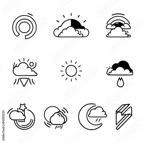 Rain icon, storm icon, weather icon, climate icon, meteorology icon, wind icon, snow icon, moon icon, thunderstorm icon, temperature icon, sun icon, cloud icon, nature icon, sky icon, winter icon, clo