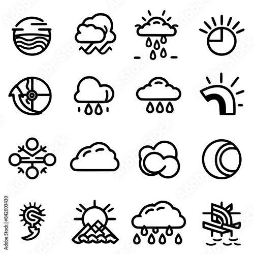 Rain icon, storm icon, weather icon, climate icon, meteorology icon, wind icon, snow icon, moon icon, thunderstorm icon, temperature icon, sun icon, cloud icon, nature icon, sky icon, winter icon, clo