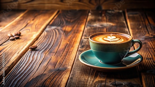 Artisan coffee morning with a perfectly brewed cup served on a rustic wooden table , artisan, coffee, morning, brew, perfection, cup, rustic, wooden, table, espresso, latte, cappuccino
