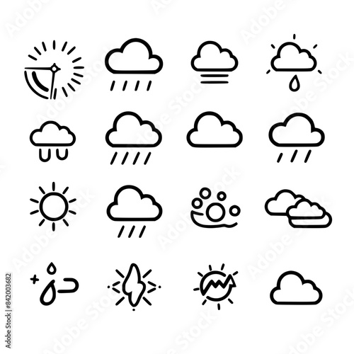 Rain icon, storm icon, weather icon, climate icon, meteorology icon, wind icon, snow icon, moon icon, thunderstorm icon, temperature icon, sun icon, cloud icon, nature icon, sky icon, winter icon, clo