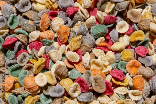 Colorful typical pasta known as orecchiette, handmade at street stands, Bari, Italy, Apulia