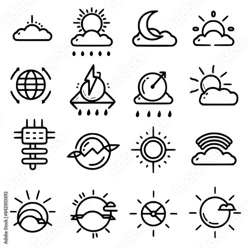 Rain icon, storm icon, weather icon, climate icon, meteorology icon, wind icon, snow icon, moon icon, thunderstorm icon, temperature icon, sun icon, cloud icon, nature icon, sky icon, winter icon, clo