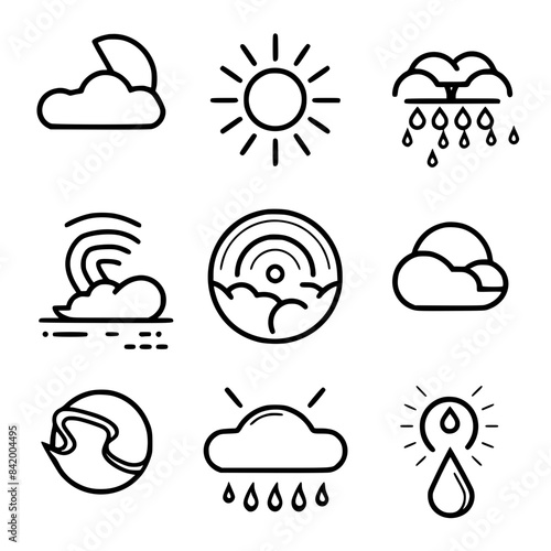 Rain icon, storm icon, weather icon, climate icon, meteorology icon, wind icon, snow icon, moon icon, thunderstorm icon, temperature icon, sun icon, cloud icon, nature icon, sky icon, winter icon, clo
