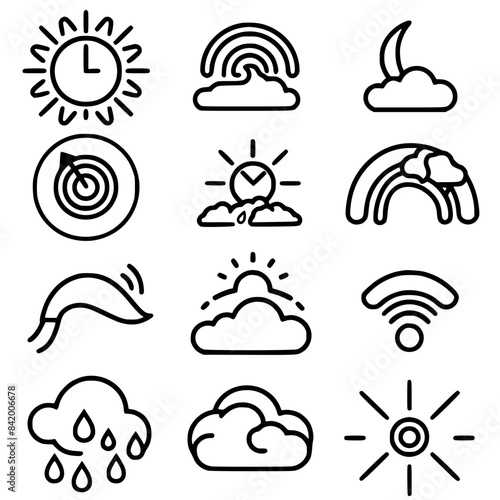 Rain icon, storm icon, weather icon, climate icon, meteorology icon, wind icon, snow icon, moon icon, thunderstorm icon, temperature icon, sun icon, cloud icon, nature icon, sky icon, winter icon, clo