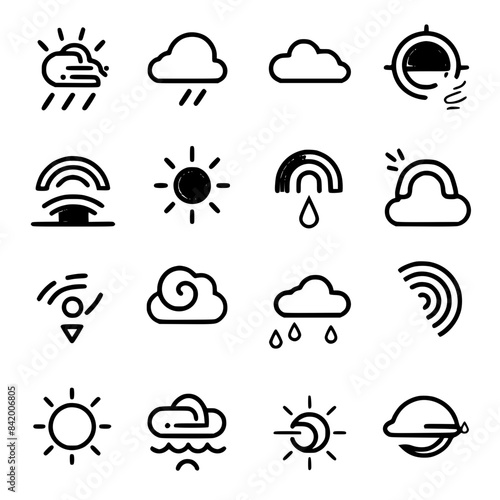 Rain icon, storm icon, weather icon, climate icon, meteorology icon, wind icon, snow icon, moon icon, thunderstorm icon, temperature icon, sun icon, cloud icon, nature icon, sky icon, winter icon, clo