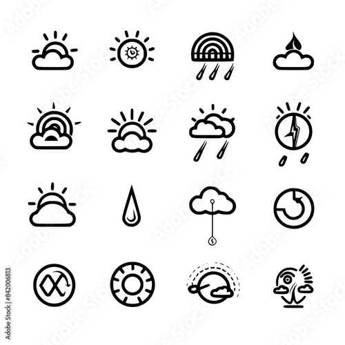 Rain icon, storm icon, weather icon, climate icon, meteorology icon, wind icon, snow icon, moon icon, thunderstorm icon, temperature icon, sun icon, cloud icon, nature icon, sky icon, winter icon, clo