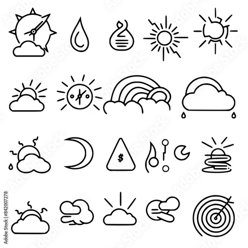 Rain icon, storm icon, weather icon, climate icon, meteorology icon, wind icon, snow icon, moon icon, thunderstorm icon, temperature icon, sun icon, cloud icon, nature icon, sky icon, winter icon, clo