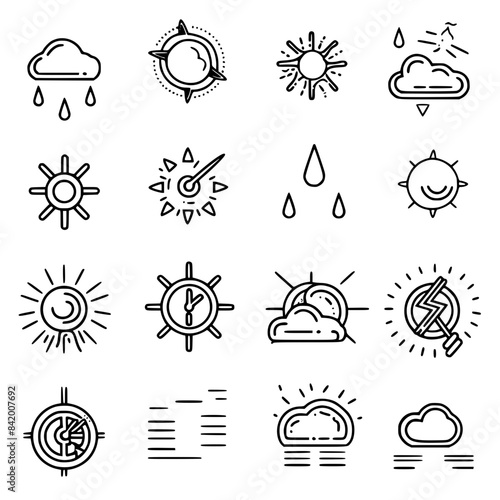 Rain icon, storm icon, weather icon, climate icon, meteorology icon, wind icon, snow icon, moon icon, thunderstorm icon, temperature icon, sun icon, cloud icon, nature icon, sky icon, winter icon, clo