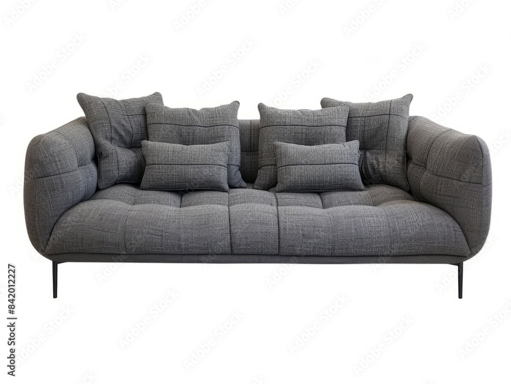 Naklejka premium Modern textile sofa on isolated white background.