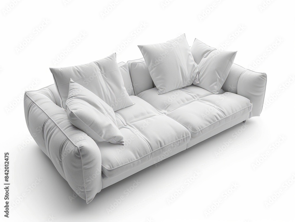 Modern textile sofa on isolated white background. Modern textile sofa on isolated white background.