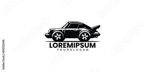 Cartoonish kid car silhouette style illustration