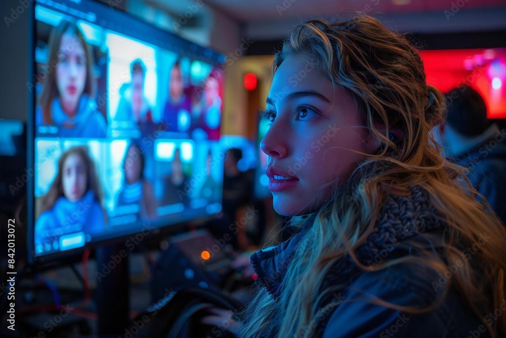 Contemporary Spin on a Timeless Image: Diverse Students Participating in Virtual Classroom Lecture Contemporary Spin on a Timeless Image: Diverse Students Participating in Virtual Classroom Lecture
