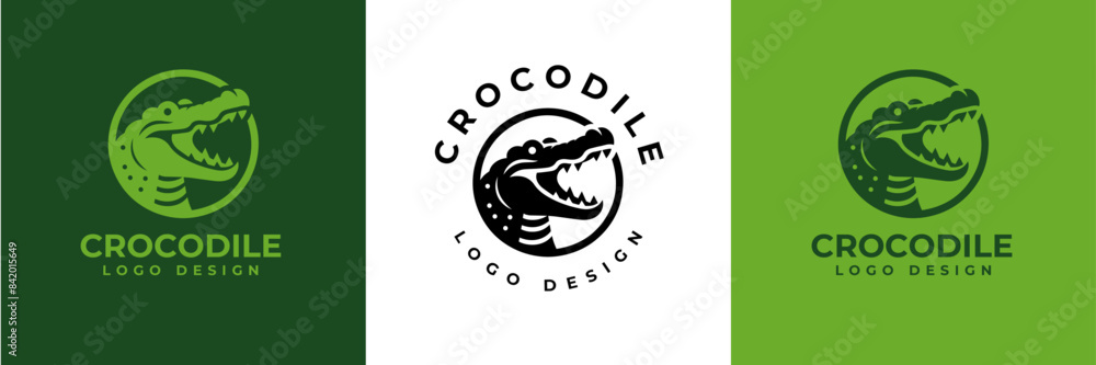 Crocodile Logo Vector, Crocodile head logo, Alligator logo Illustration Alligator head logo vector design for strong business identity Crocodile Logo Vector, Crocodile head logo, Alligator logo Illustration Alligator head logo vector design for strong business identity