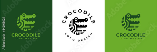Crocodile Logo Vector, Crocodile head logo, Alligator logo Illustration Alligator head logo vector design for strong business identity