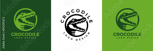 Crocodile Logo Vector, Crocodile head logo, Alligator logo Illustration Alligator head logo vector design for strong business identity