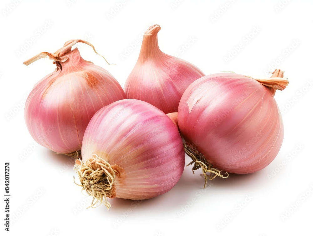 Shallot onions on a white background. Shallot onions on a white background.