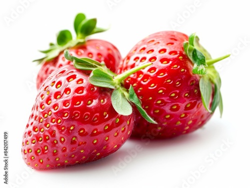 Strawberry with leaves isol...