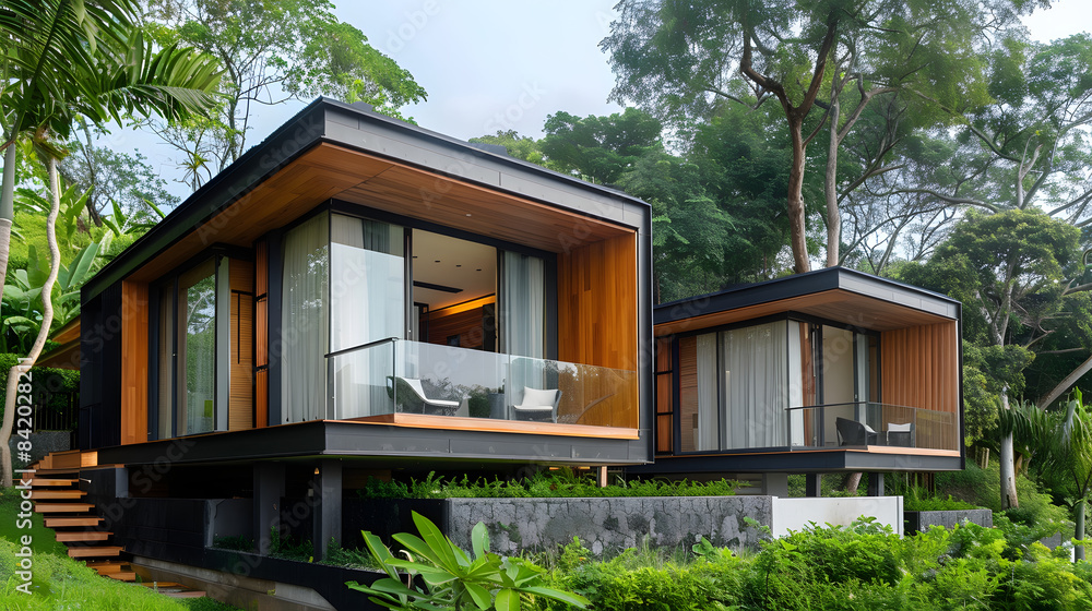 a modern. eco-friendly hotel in a green area with 4 modern detached apartment-style villas a modern. eco-friendly hotel in a green area with 4 modern detached apartment-style villas