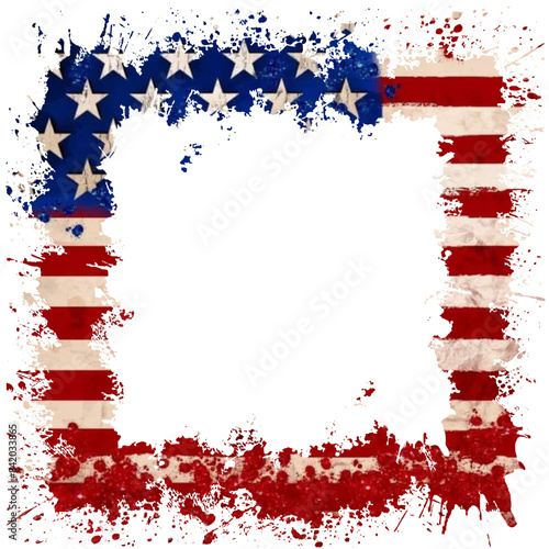 American flag frame - white, blue, red stars and stripes - modern vector graphic resource - for greeting cards, presentations, canva, photography, scrapbooking, cricut, sublimation, stickers, tags	