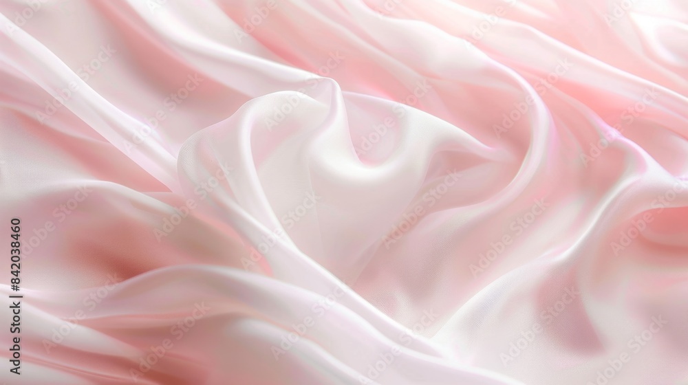 Obraz premium Elegant Pink Silk Fabric, Generative AI